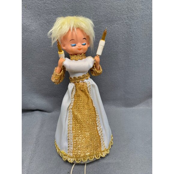 Vintage GE Heavenly Angel Lighted Angel Doll with Candles Christmas Tree Topper - Picture 15 of 16